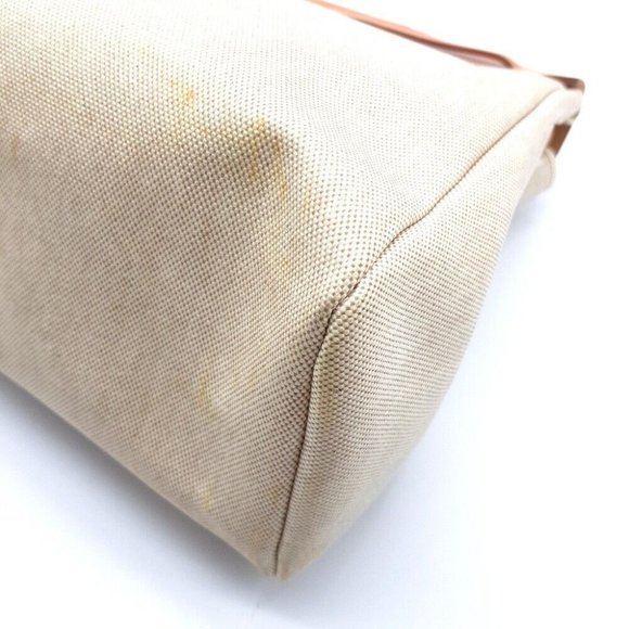 HERMES 2WAY Hand Bag HerbagMM Shoulder Bag Toile Officier/Leather Brown/Natural - Picture 6 of 12